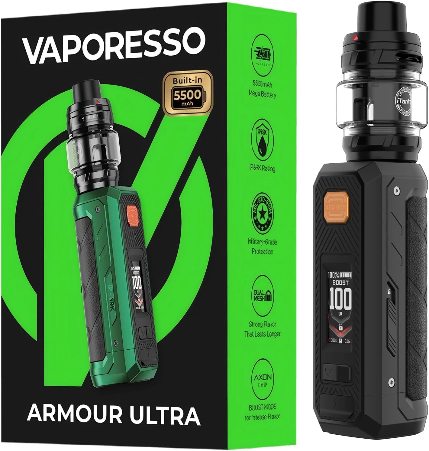 Vaporesso Armour Ultra Kit Box Mod mit iTank T und 5500mAh Mega-Akku