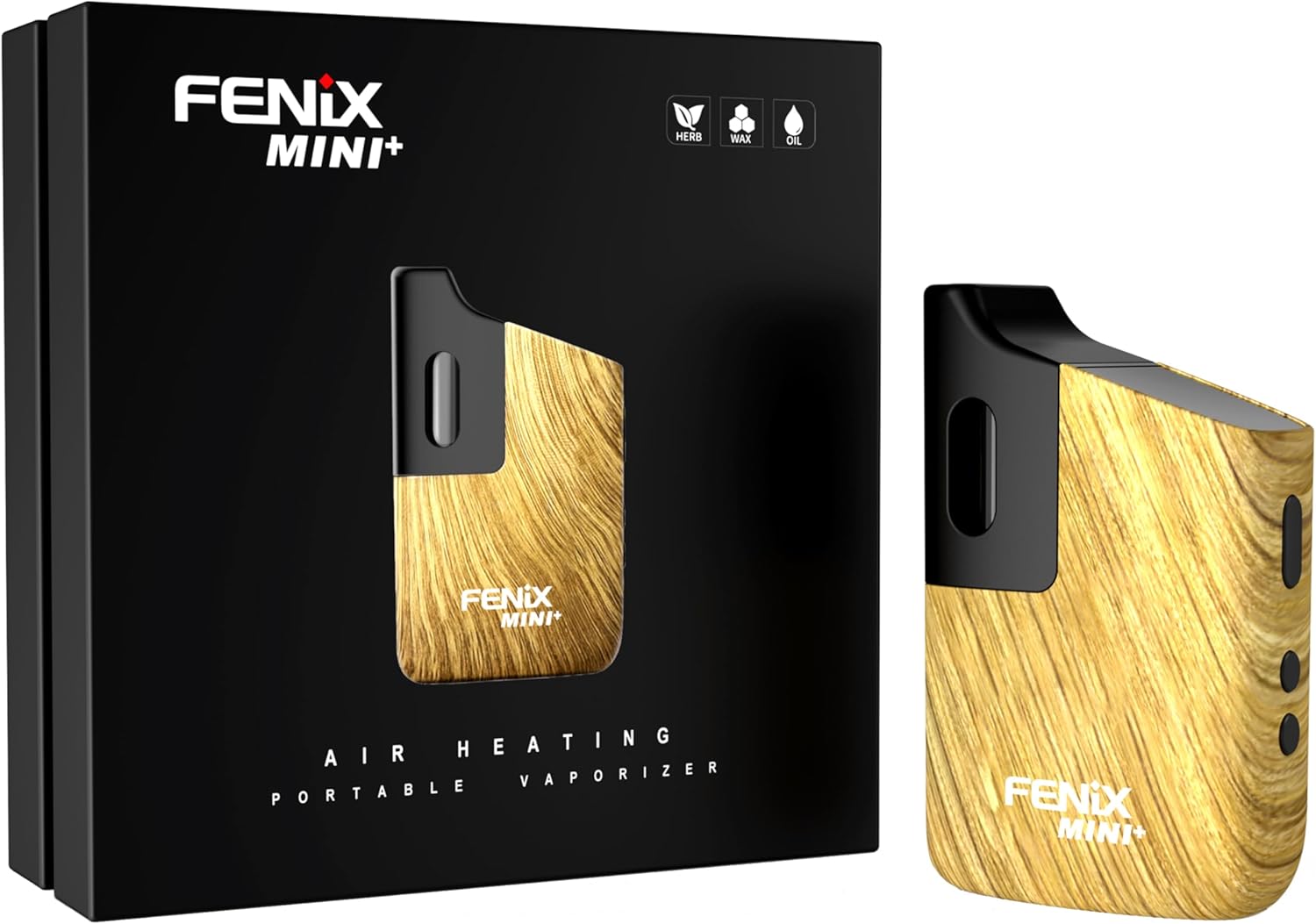 WOLKENKRAFT FENiX Mini+ Konvektions-Vaporizer Holzoptik mit OLED Display